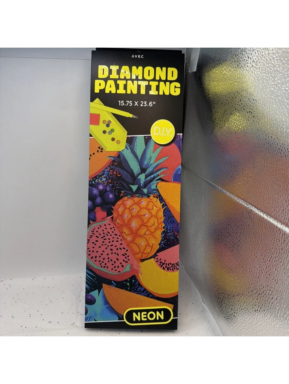 AVEC DIY Diamond Art Painting Kit Neon Fruit Design, 15.75 x 23.6 Crystal Art